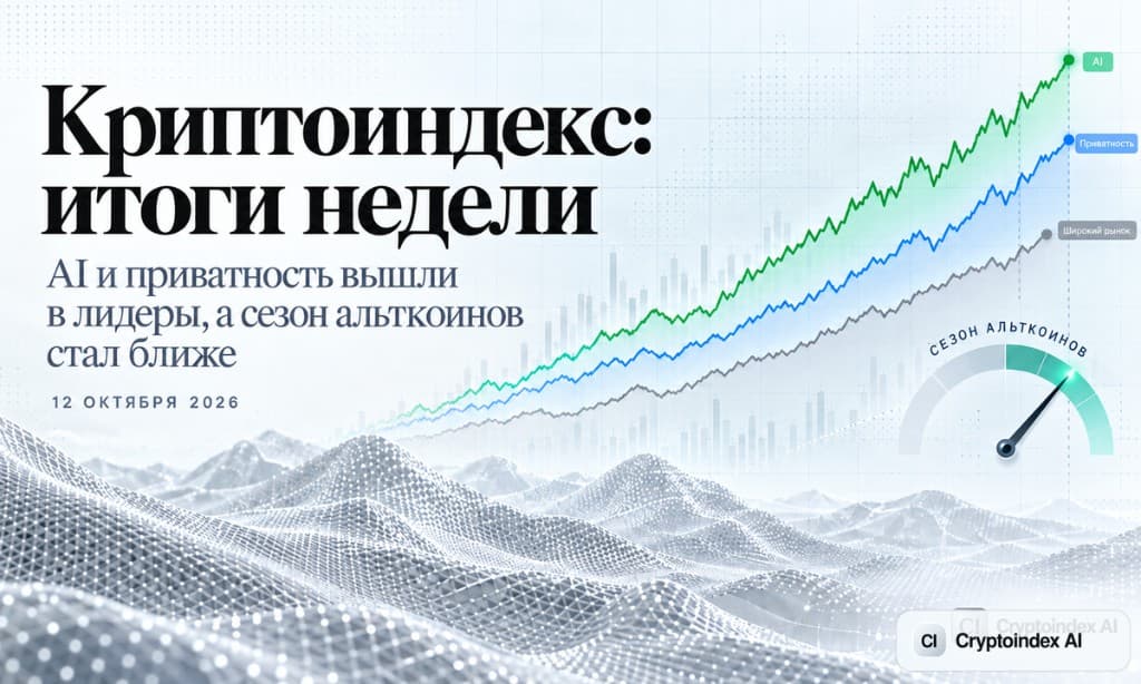 Криптоиндекс недели: ИИ и приватность вышли в лидеры, а альтсезон стал ближе